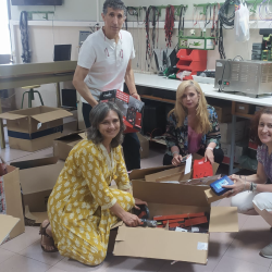 IES La Merced Prepares Equipment for Burundi Event