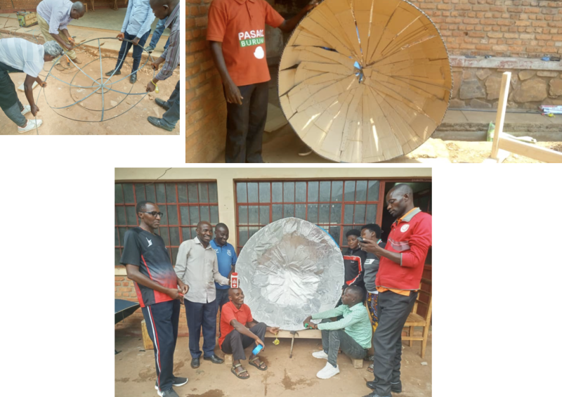 LTCR Mushasha Explores Building a Parabolic Solar Cooker with Cardboard Reflector